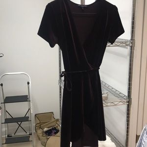 Velvet wrap dress